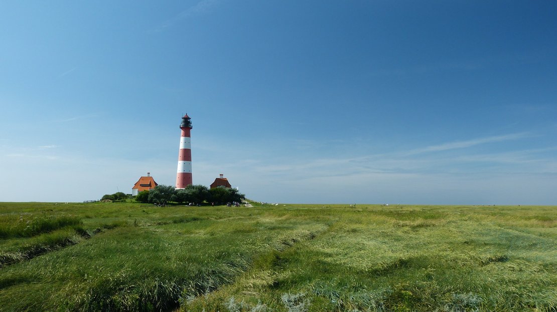 Der Westerhever Leuchtturm.